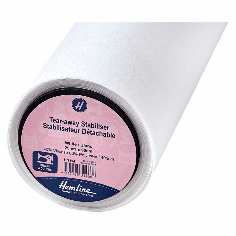 Hemline White Sew In Tear Away Embroidery Stabiliser