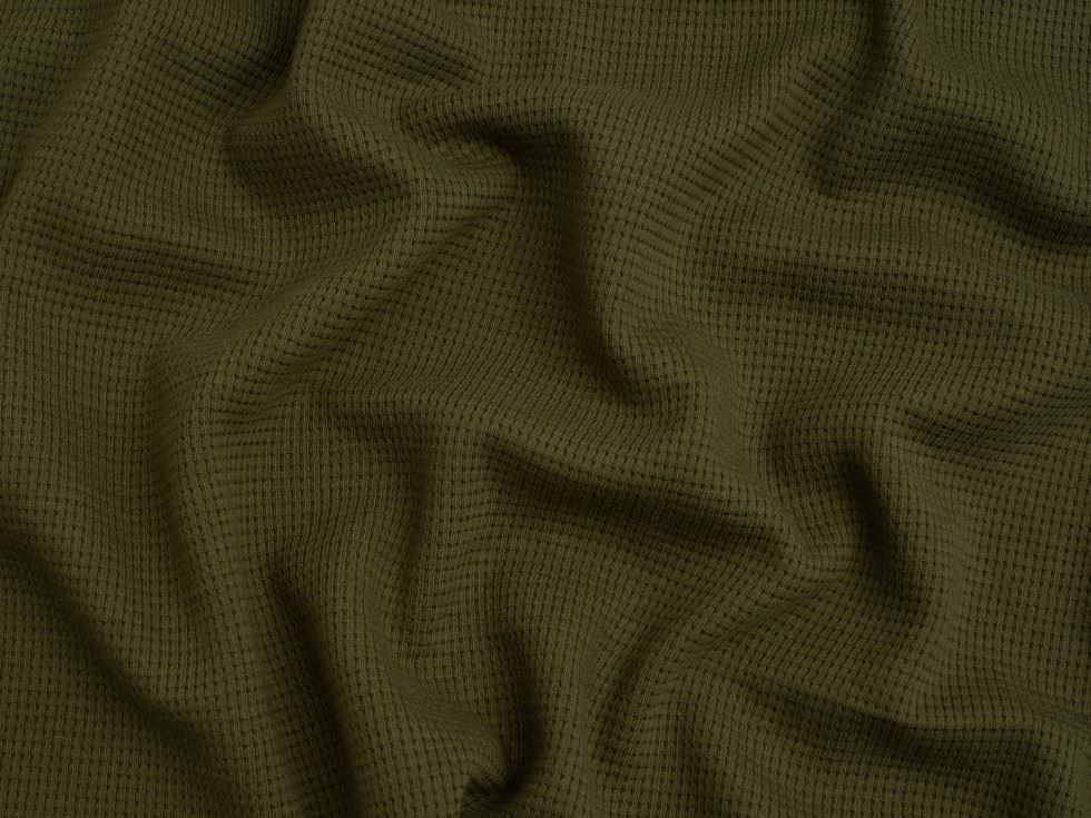 Minerva Core Range Mini Waffle Textured Stretch Knit Fabric Olive Green
 