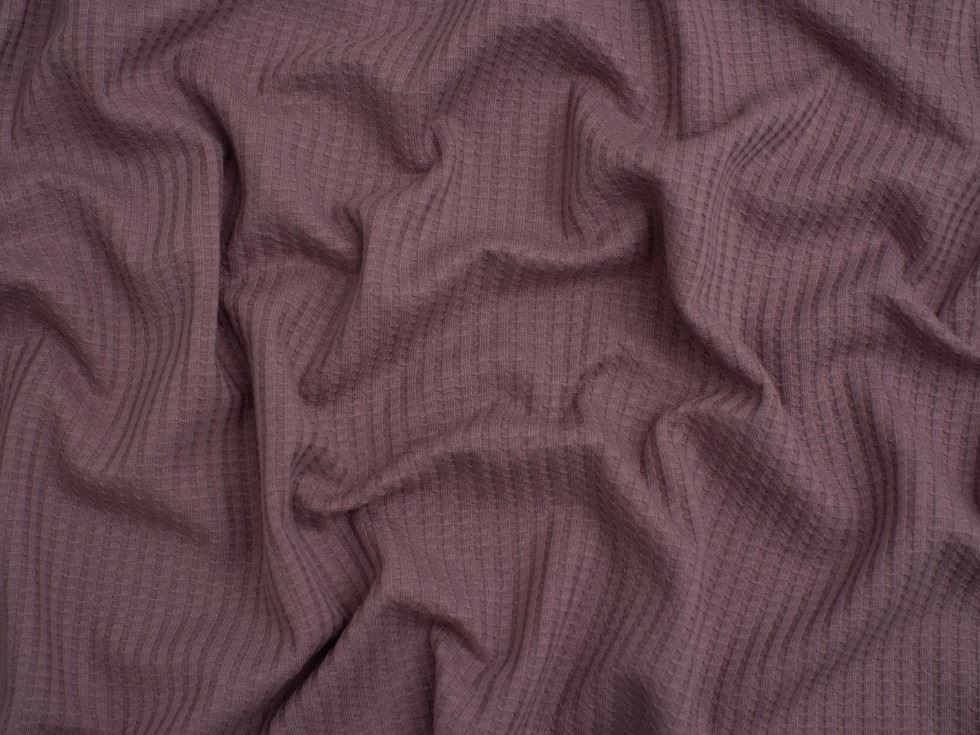Minerva Core Range Waffle Textured Stretch Knit Fabric Dusky Pink
 