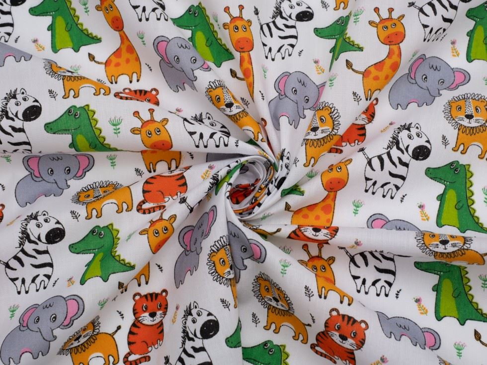 Multicoloured Printed Polycotton Fabric