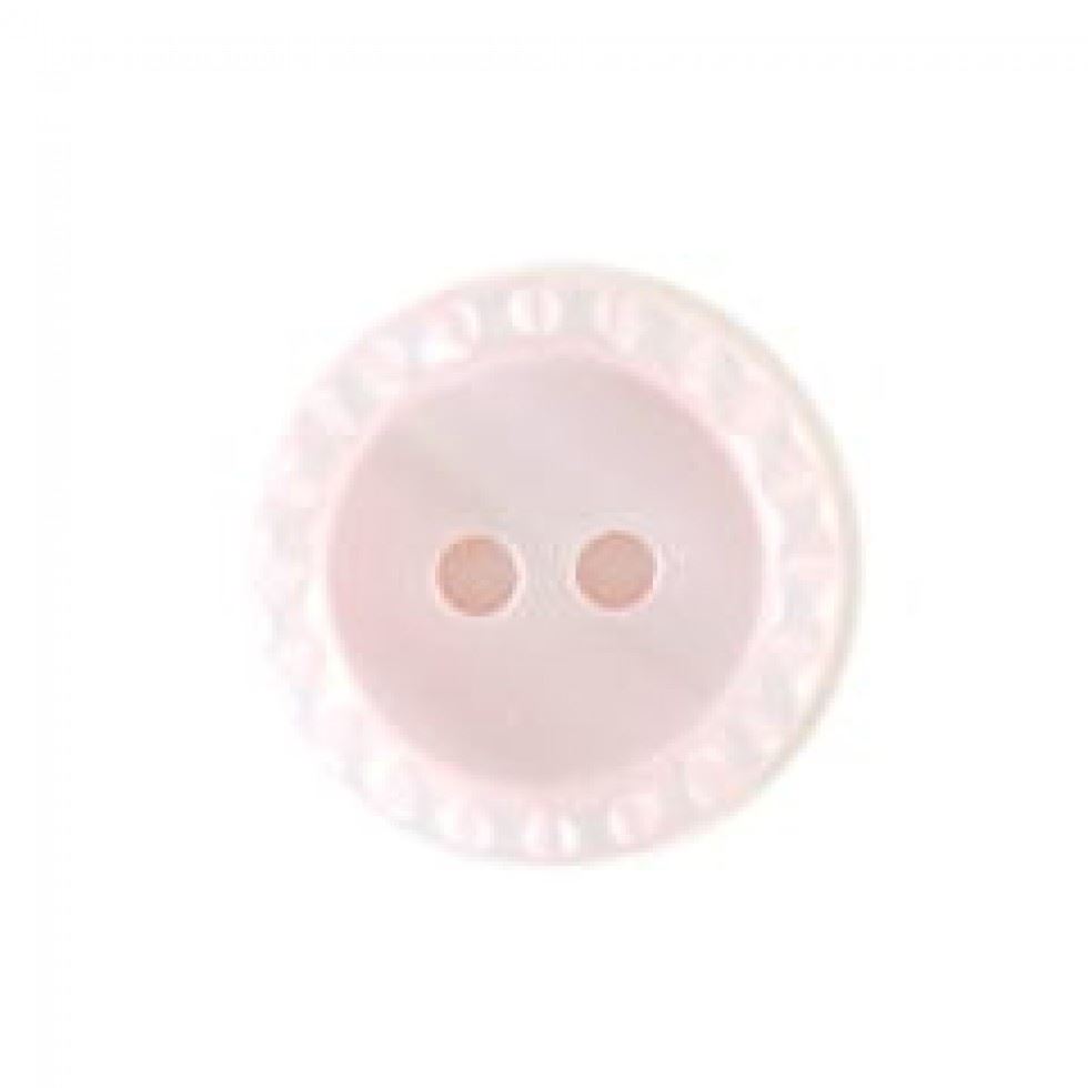 Crendon Round Fluted Edge Buttons (Value Pack) Light Pink