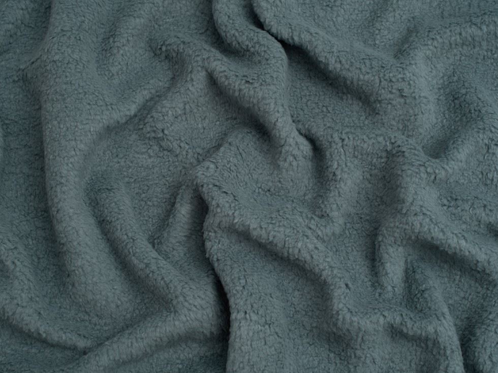 Minerva Core Range Baby Soft Sherpa Fleece Fur Fabric Indigo Blue
 
