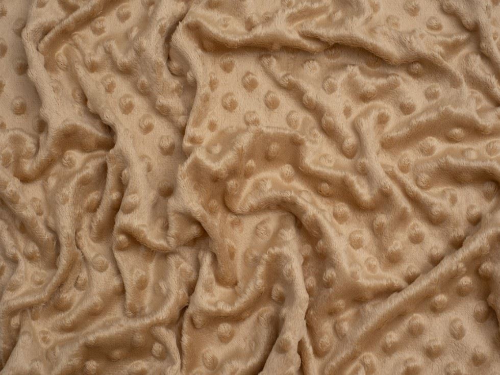 Minerva Core Range Beige Embossed Dimple Plush Fleece Fabric