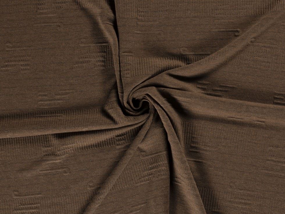 Textured Stretch Knit Fabric Brown