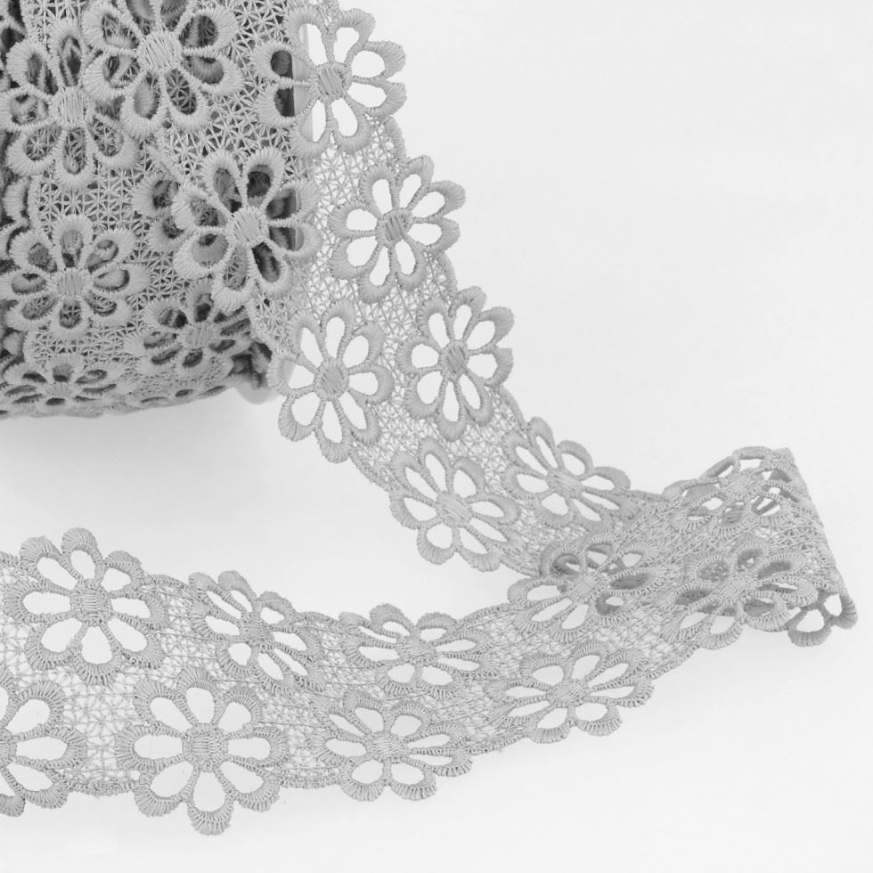 Stephanoise Guipure Lace Trim Light Grey