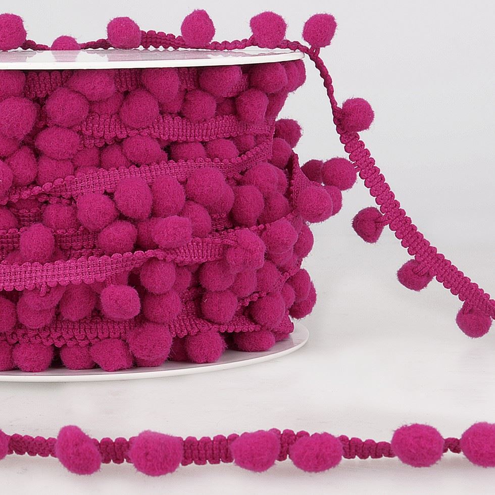 Stephanoise Pom Pom Trim Bright Pink