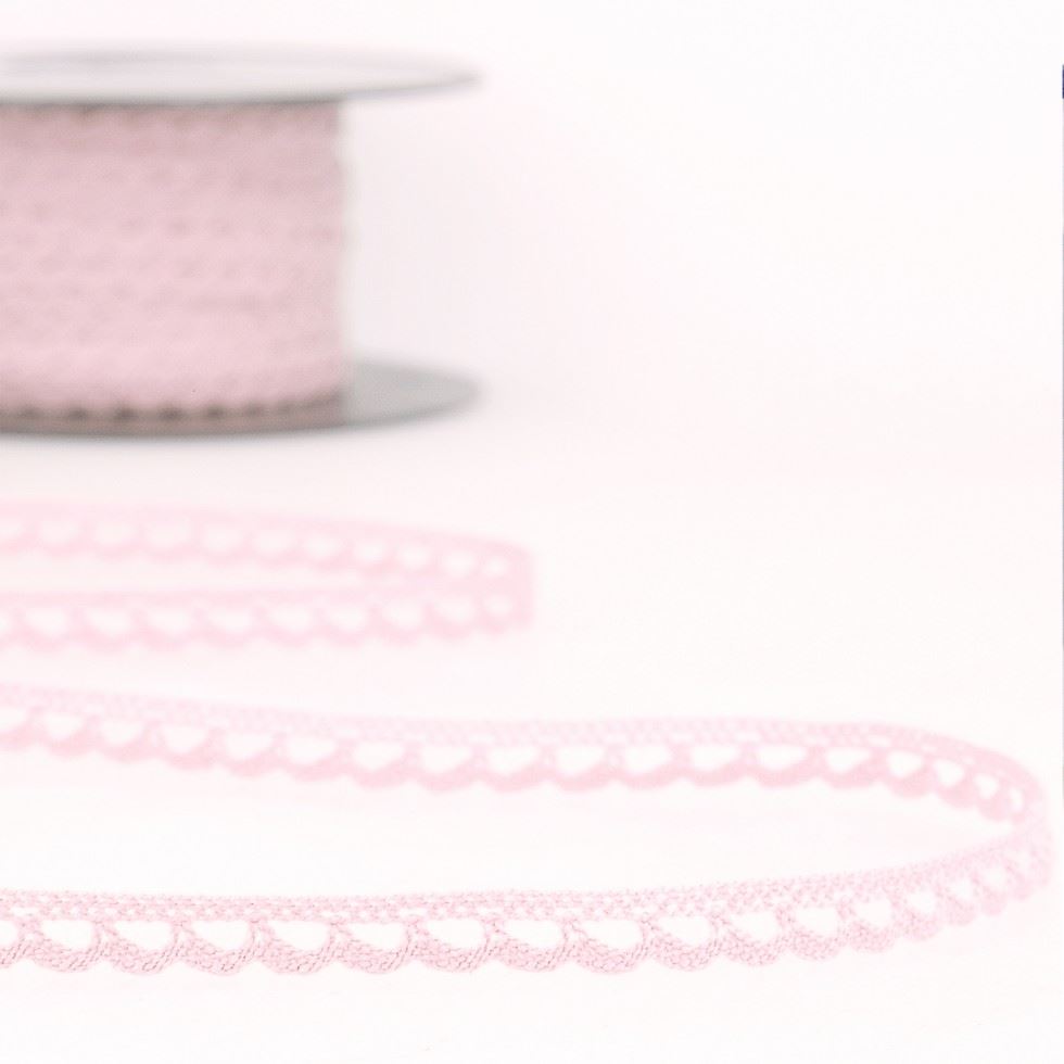 Stephanoise Cotton Lace Trim Light Pink
 