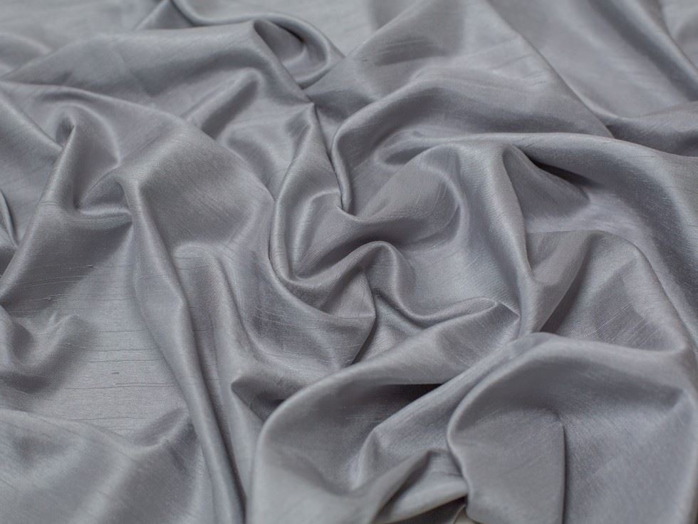Satin Back Dupion Fabric Gunmetal Grey
 
