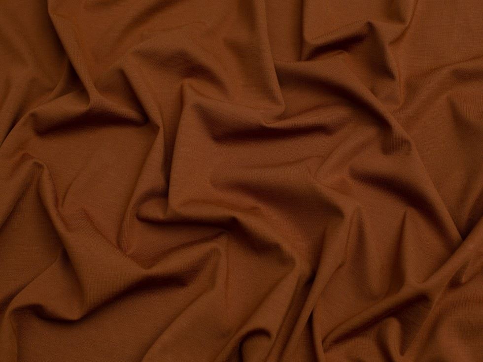 Minerva Core Range Rust Viscose Interlock Jersey Stretch Knit Fabric