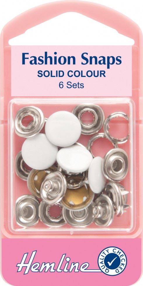 Hemline White Snaps Press Fasteners Refill
