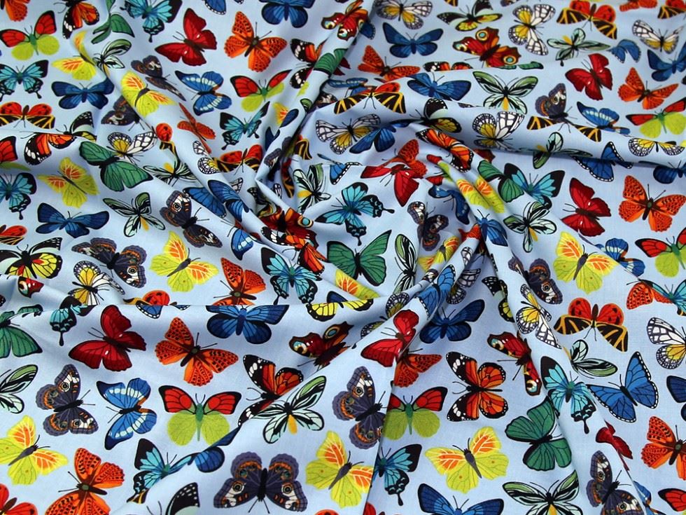 John Louden Blue 100% Cotton Fabric