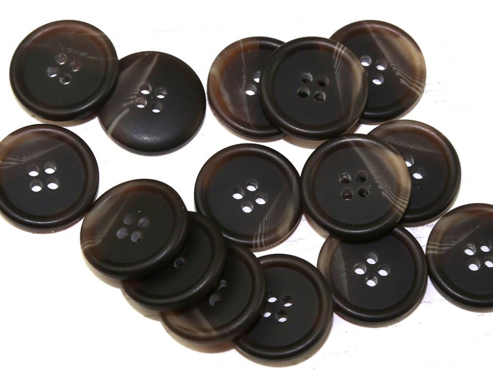 Dill Round Plastic Buttons (Value Pack) Dark Brown
 