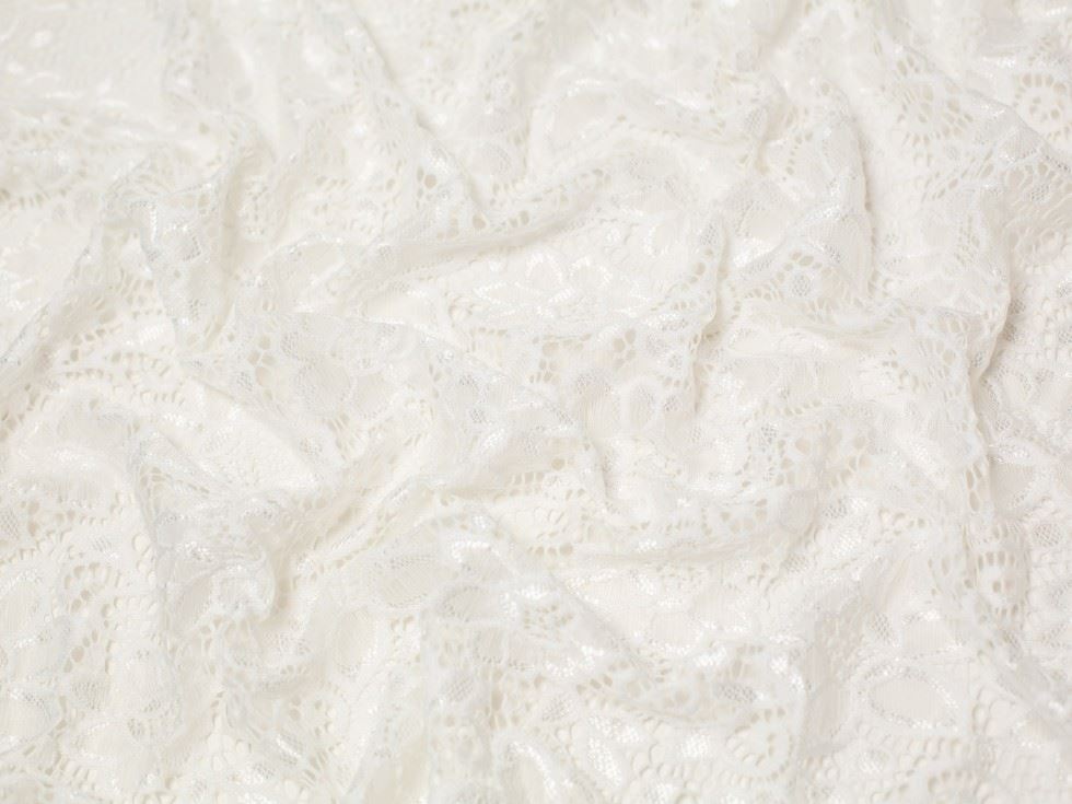 Minerva Core Range Ivory Lucy Stretch Lace Fabric