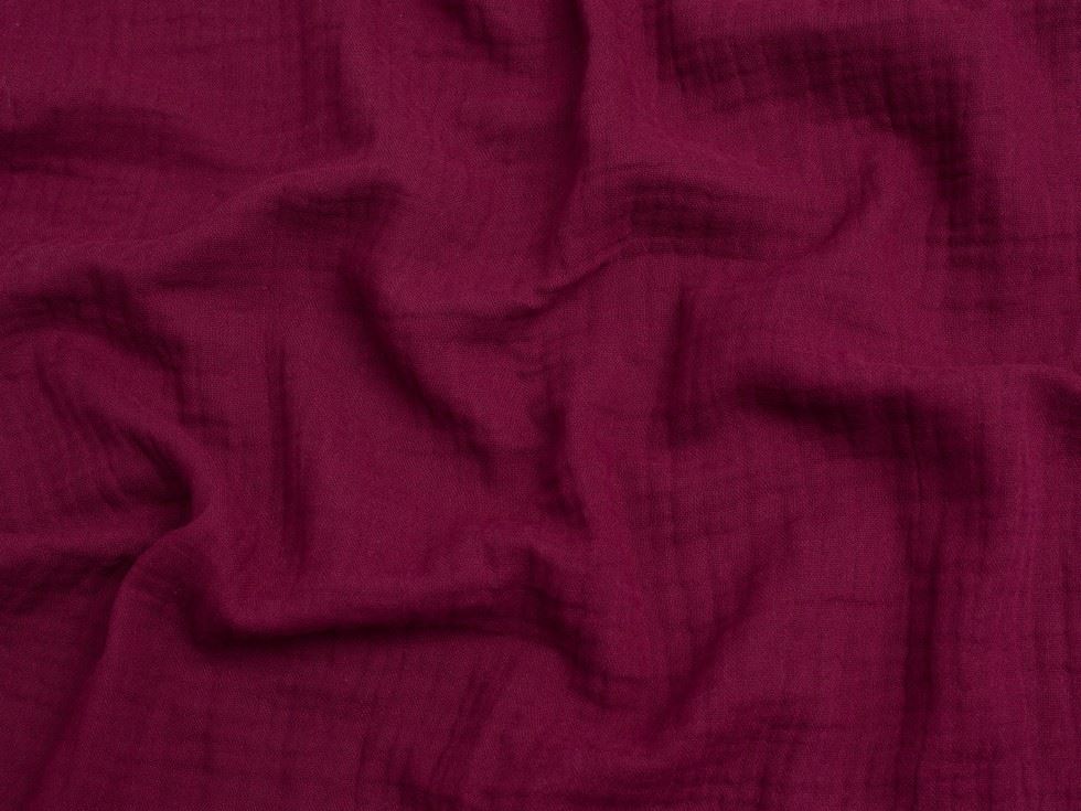 Minerva Core Range Bordeaux Cotton Triple Gauze Fabric