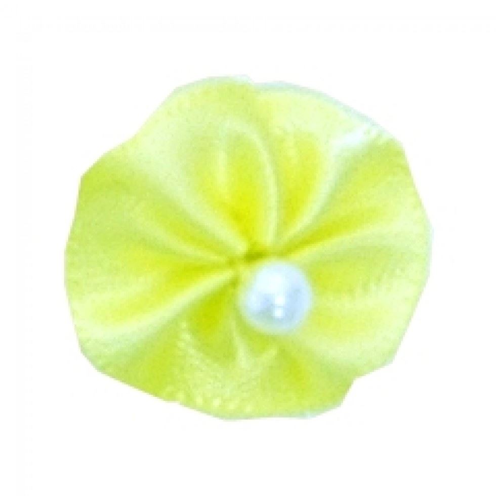 Berisfords Ribbon Pearl Rosettes 617 Baby Maize
 