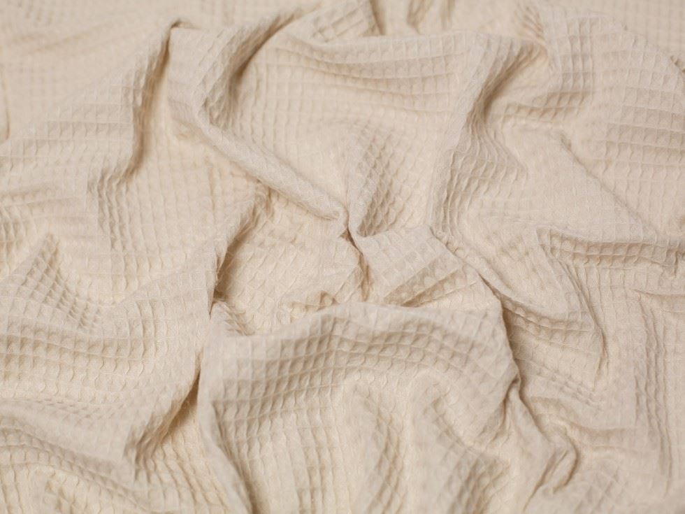 Minerva Core Range Almond Medium Cotton Waffle Fabric