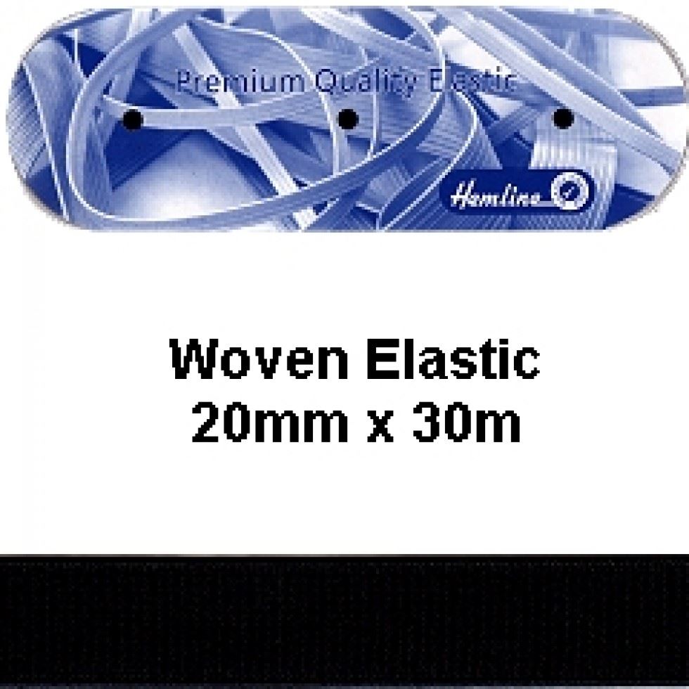 Hemline Flat Woven Elastic Black
 
