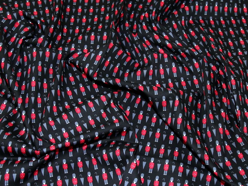 John Louden Black 100% Cotton Poplin Fabric