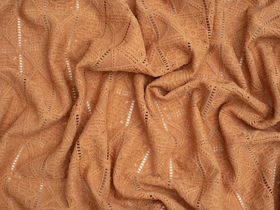 Minerva Core Range Patchwork Crochet Effect Lace Textured Stretch Knit Fabric