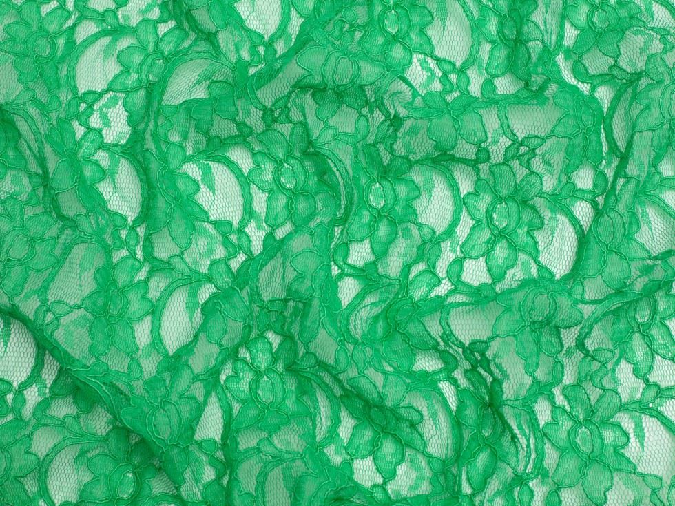 Chantilly Corded Lace Fabric Apple Green
 