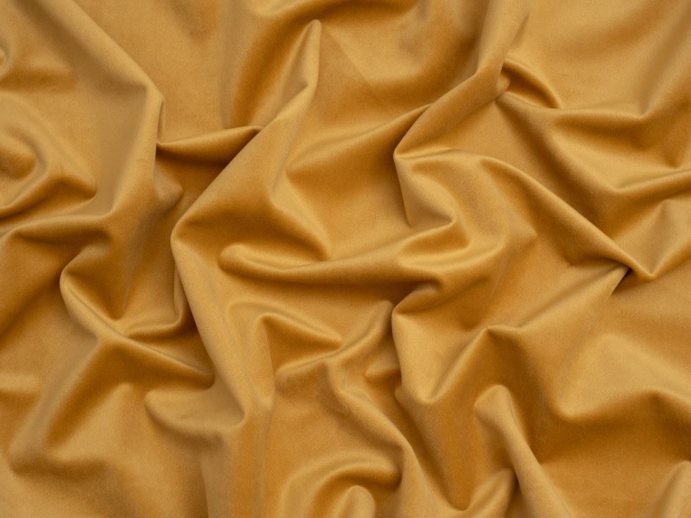 Minerva Core Range Ochre Matte Velvet Stretch Knit Fabric