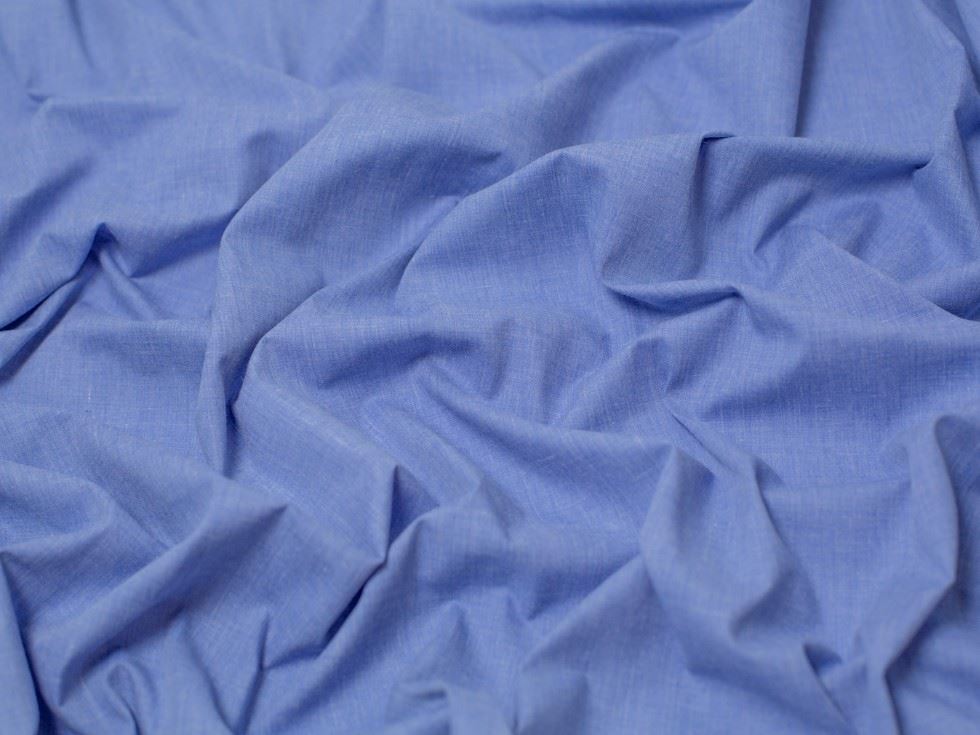 Minerva Plain Polycotton Fabric Blue Denim Minerva Core Range Es005-Denim Blue
