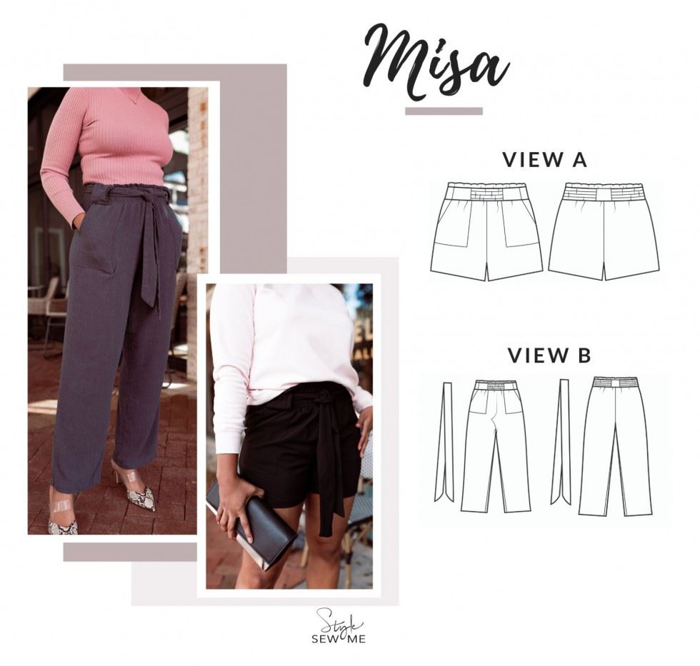 Style Sew Me Paper Sewing Pattern Misa Trousers & Shorts