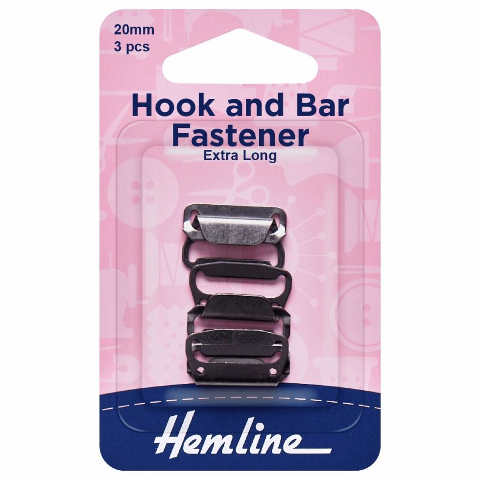 Hemline Black Hook & Bar Fasteners