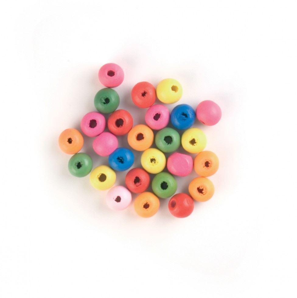 Craft Factory Assorted Colours Wood Beads