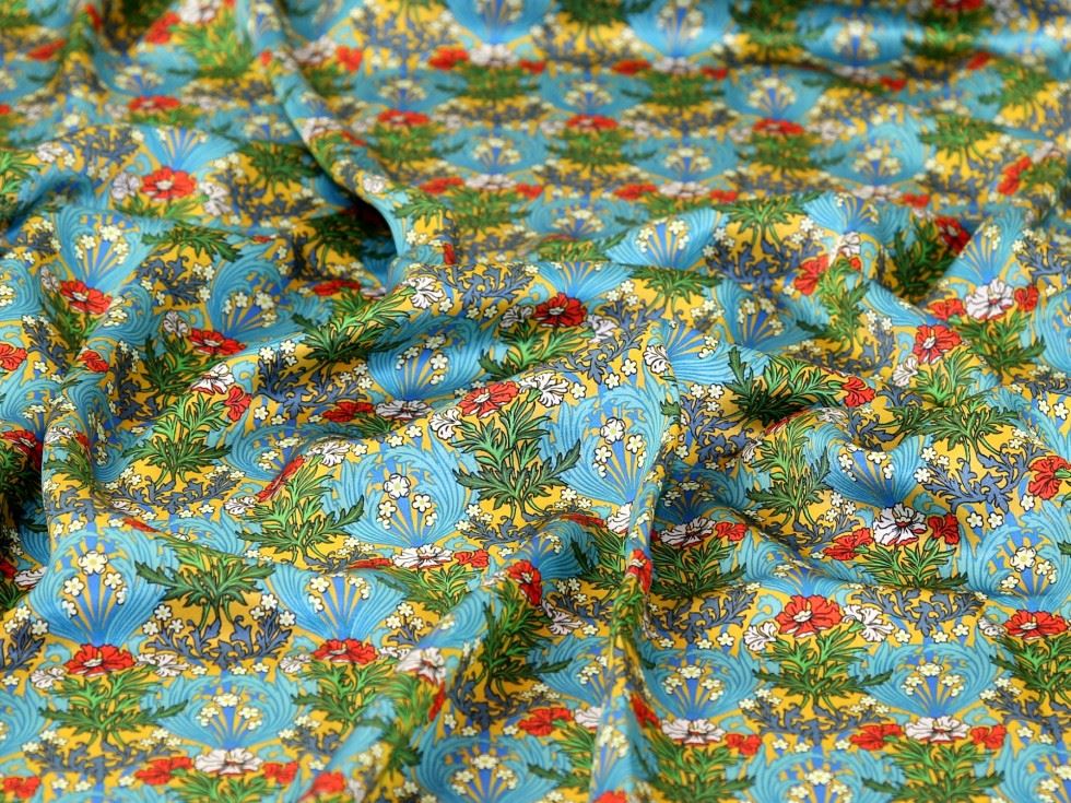 Liberty London Turquoise Bronwyn Belgravia Silk Satin Fabric