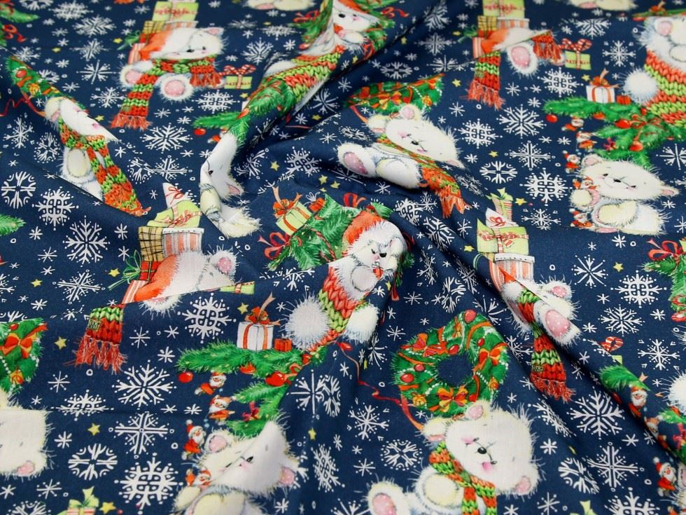 Blue Deadstock 100% Cotton Fabric