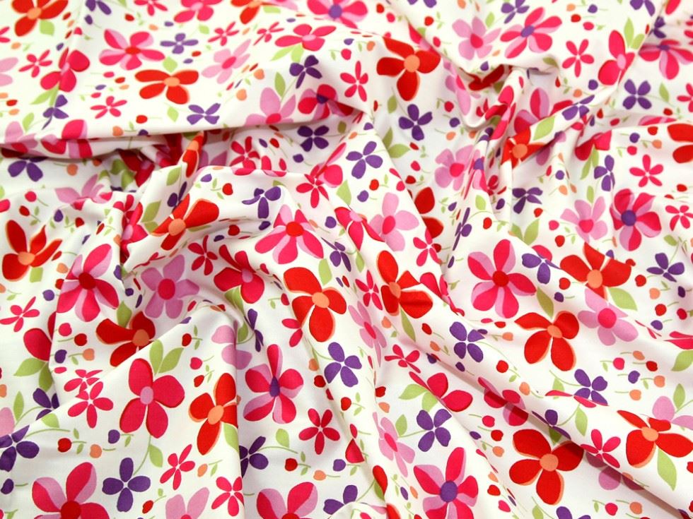 100% Cotton Poplin Fabric Pink & Red
 