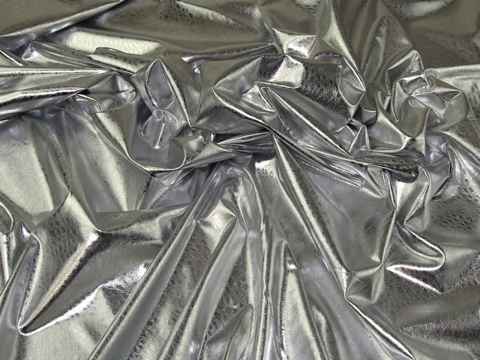 Lady Mcelroy Silver Metallic Ity Silky Stretch Knit Fabric