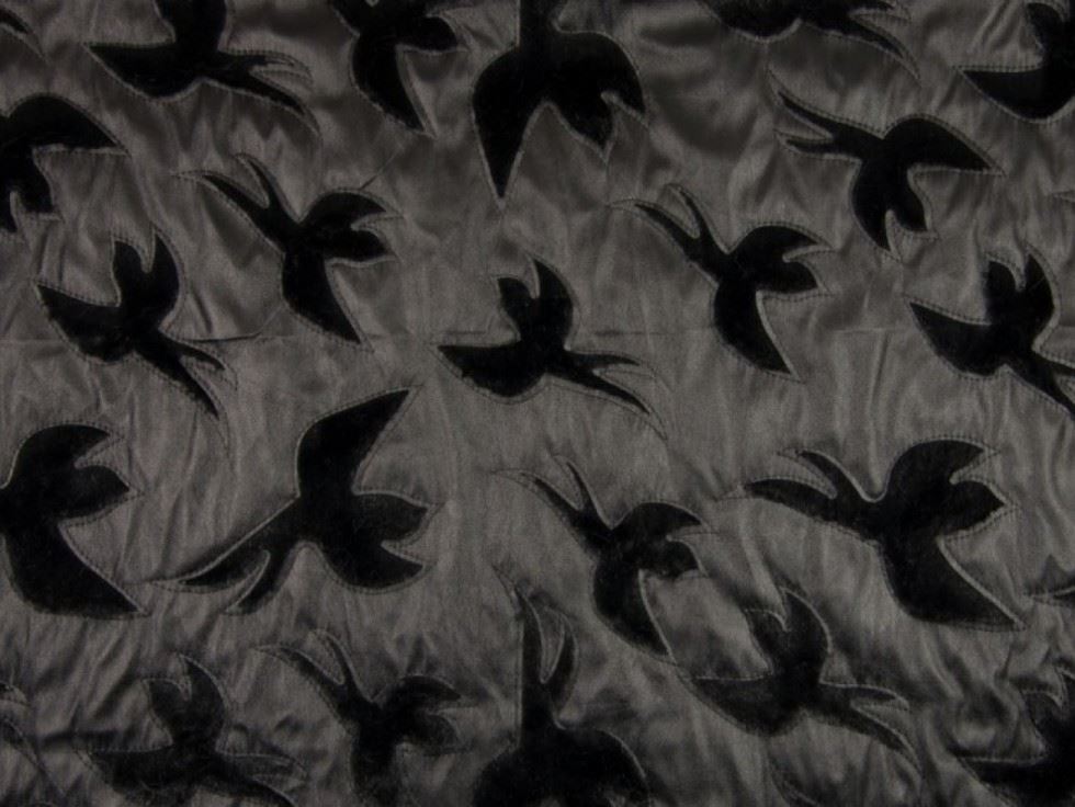 Black & Black Deadstock Faux Leather Fur Fabric