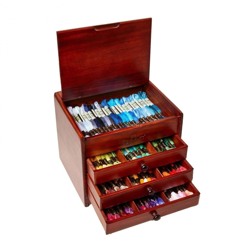 DMC Thread Wood Collectors Box 120 Skeins