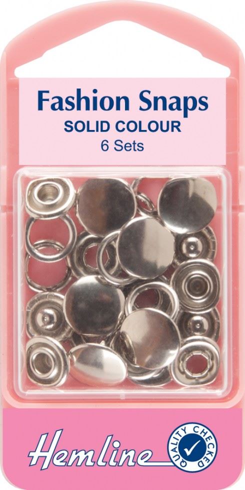 Hemline Silver Snaps Press Fasteners Refill