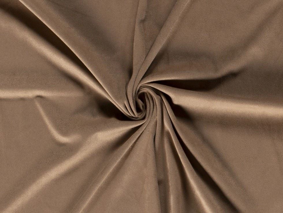 Cream Faux Suede Stretch Knit Fabric