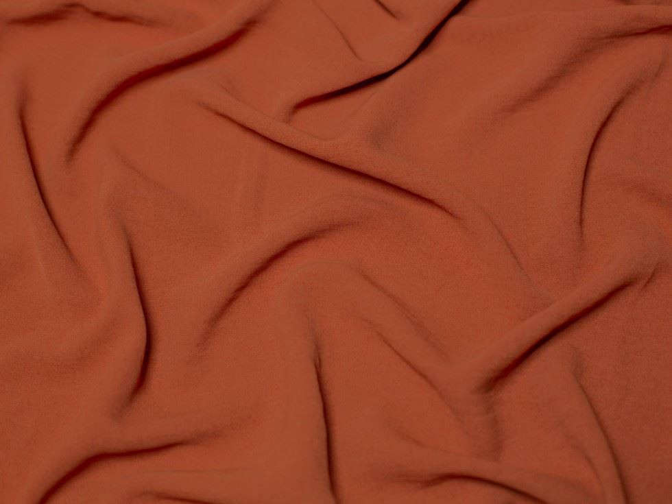 Minerva Core Range Terracotta Ocean Washed Stretch Woven Crepe Fabric