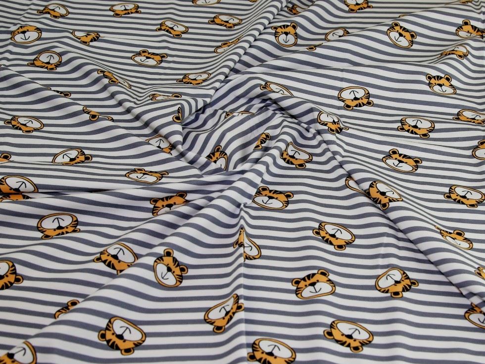 Grey Deadstock Cotton Jersey Stretch Knit Fabric