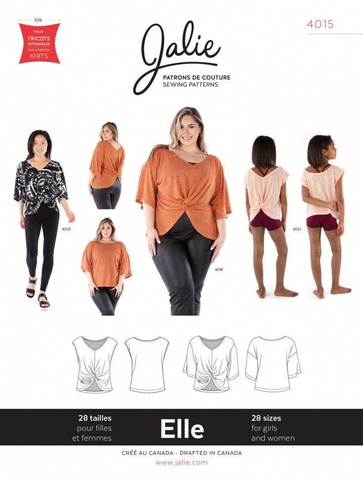 Jalie Sewing Pattern 4015 Elle Reversible Top