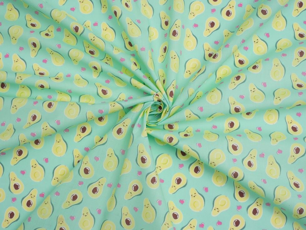 Green Printed Polycotton Fabric