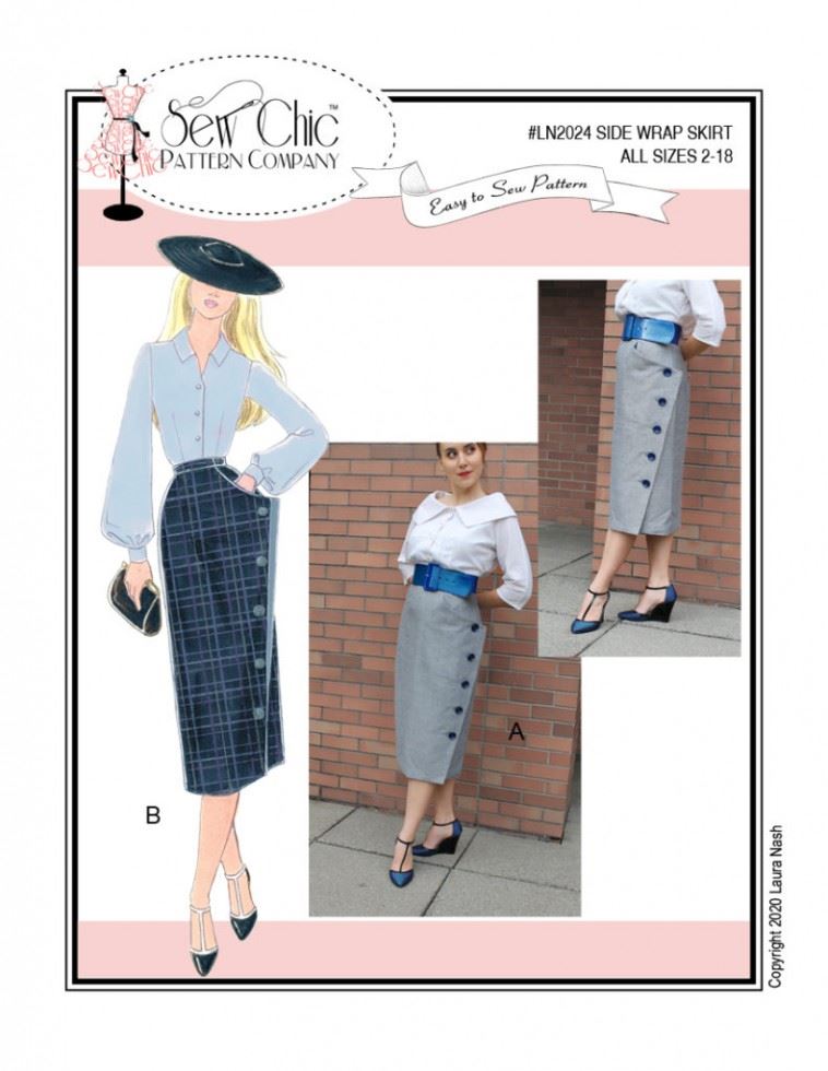 Sew Chic Sewing Pattern Side Wrap Skirt
