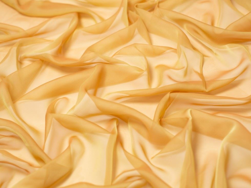 Minerva Core Range Cationic Sheer Chiffon Fabric Gold
 
