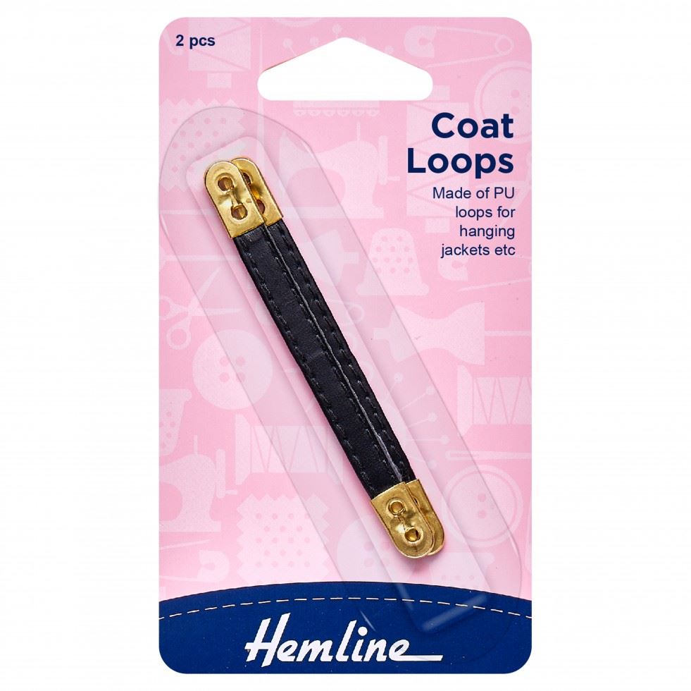 Hemline Black Coat Loops