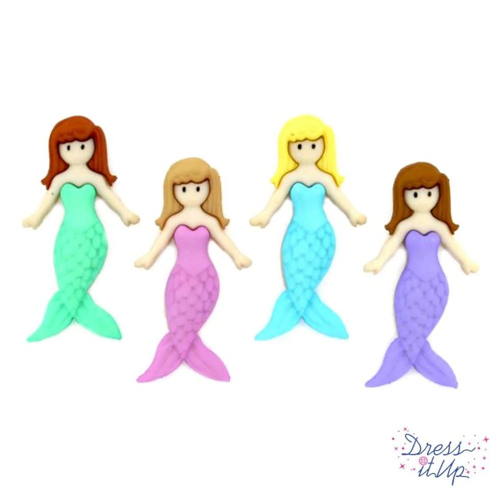 Dress It Up Mermaid Friends Buttons
 