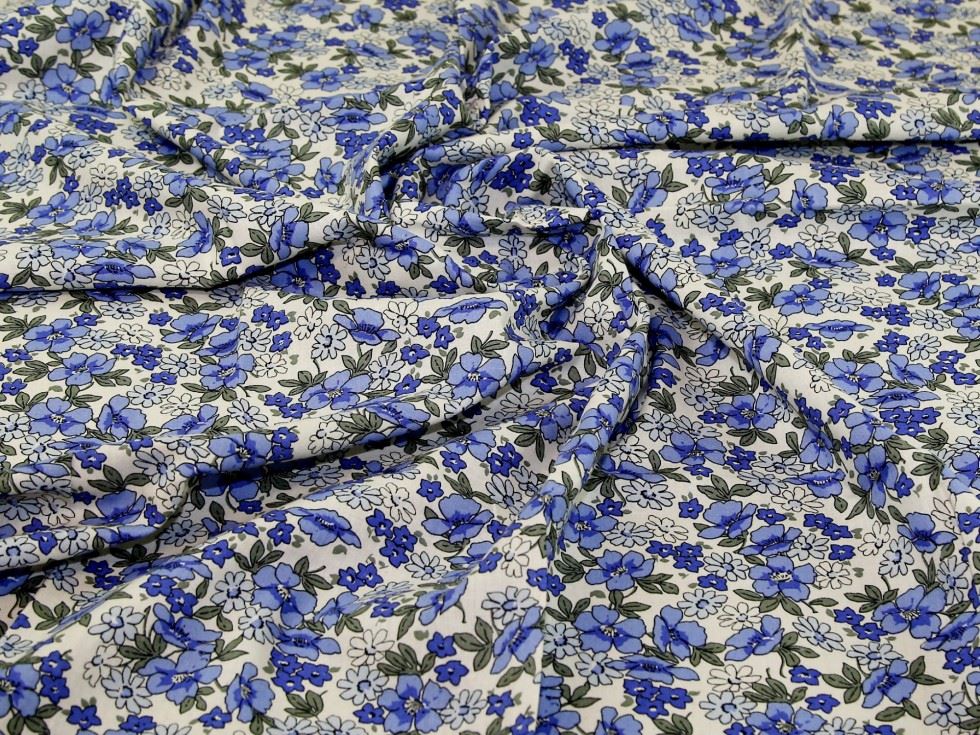 Linen Cotton Blend Fabric Blue
 