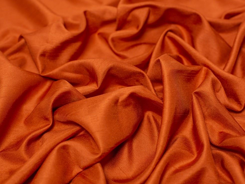 Cinnamon Satin Back Dupion Fabric