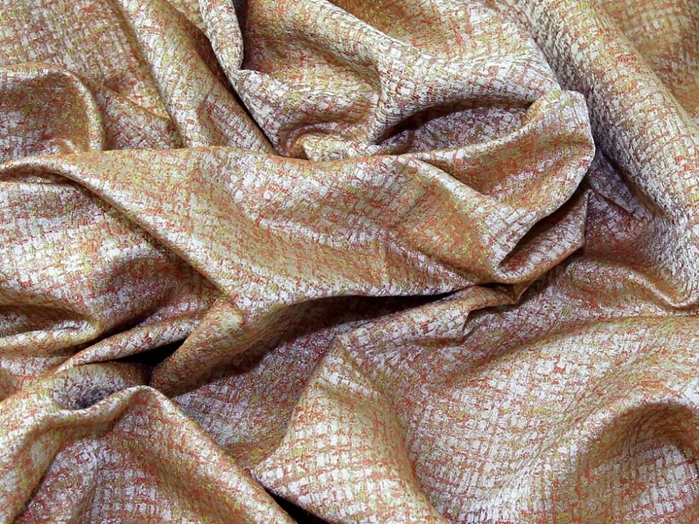 Rever Metallic Woven Brocade Fabric Orange & Lime
 