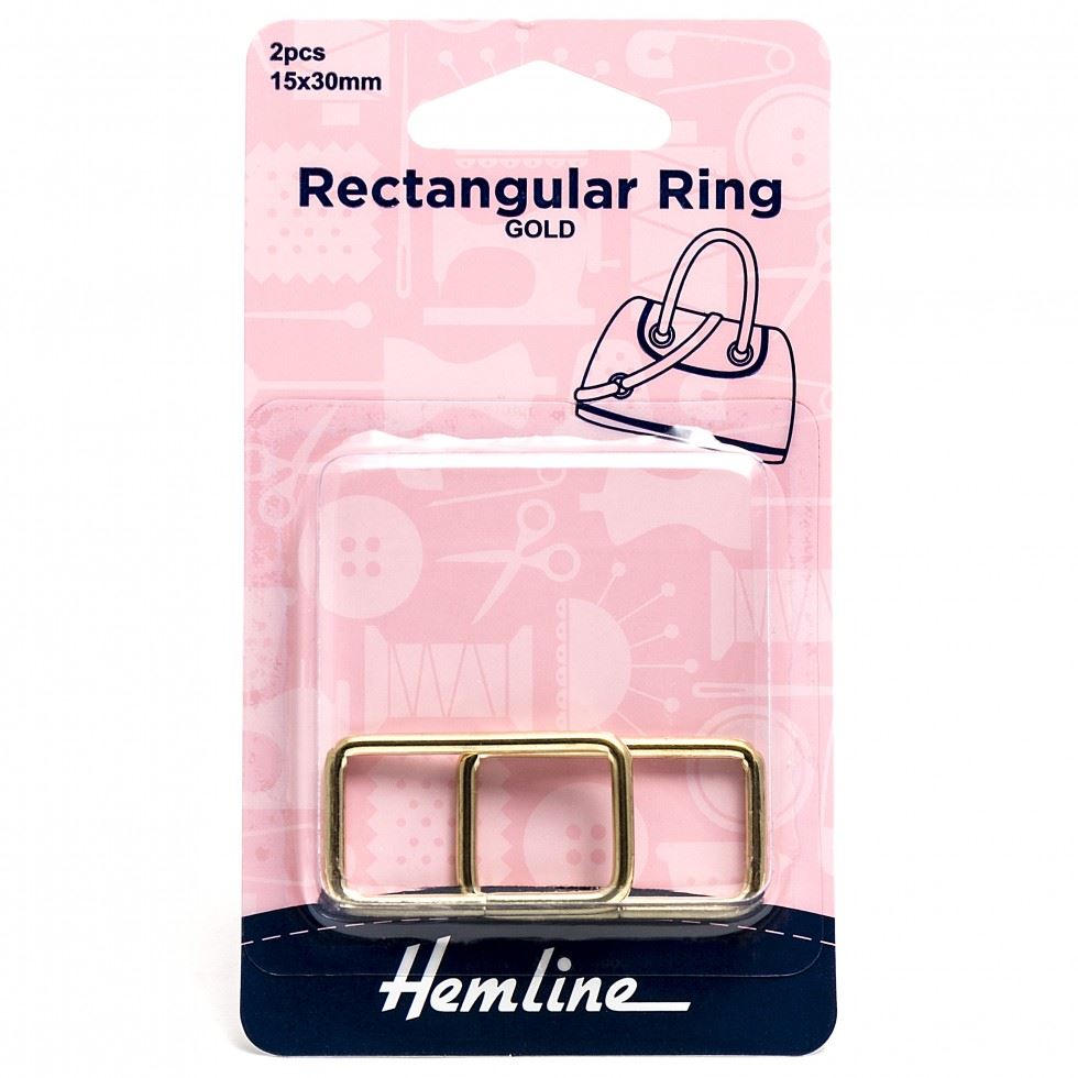 Hemline Gold Rectangular Rings