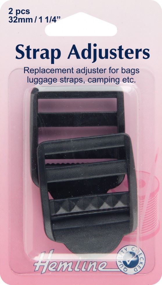 Hemline Black Adjustable Bag Strap Buckle